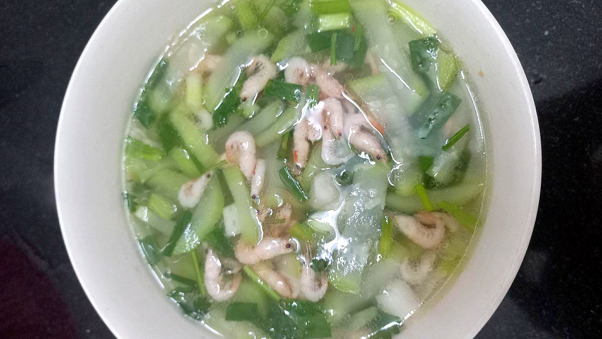 Canh bầu nấu tép tươi