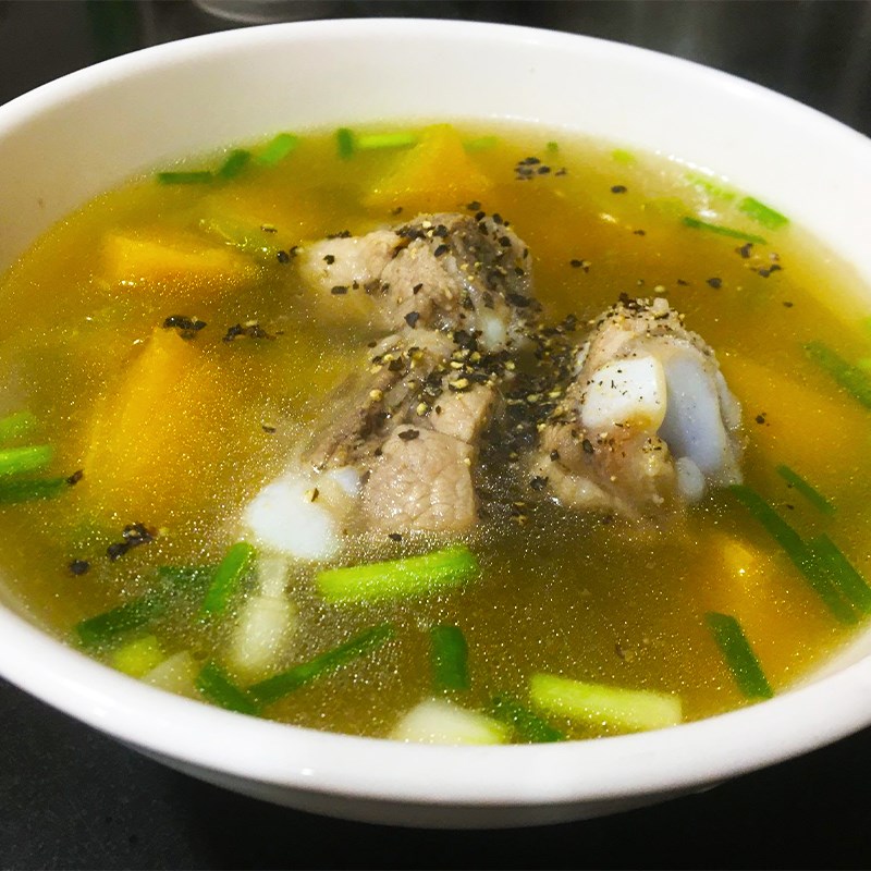 Bước 4 Thành phẩm Canh bí đỏ nấu sườn heo