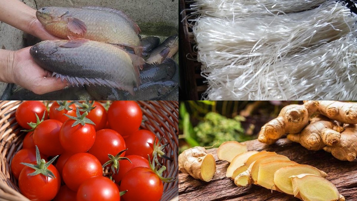 Nguyên liệu món ăn canh cá quỳnh côi - canh cá rô thái bình