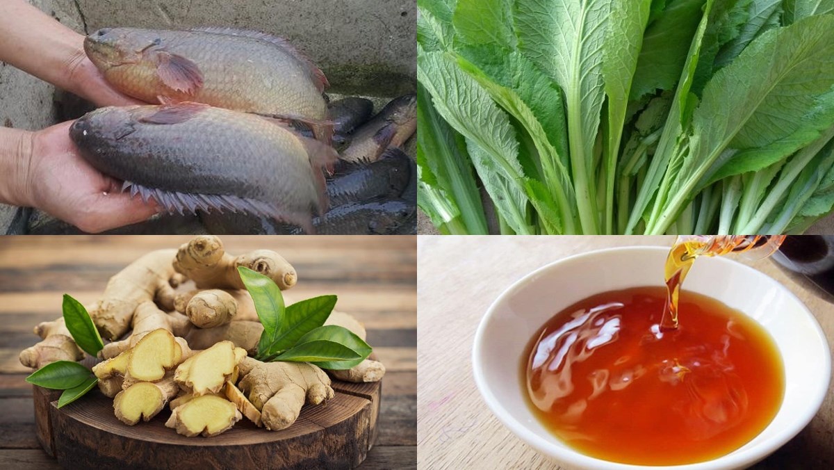 Nguyên liệu món ăn canh cải cá rô
