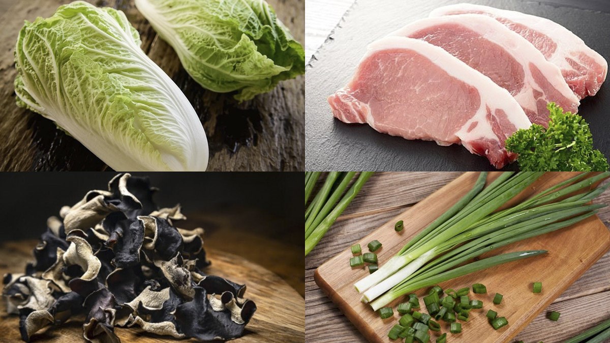 Nguyên liệu món ăn canh cải thảo thịt bằm