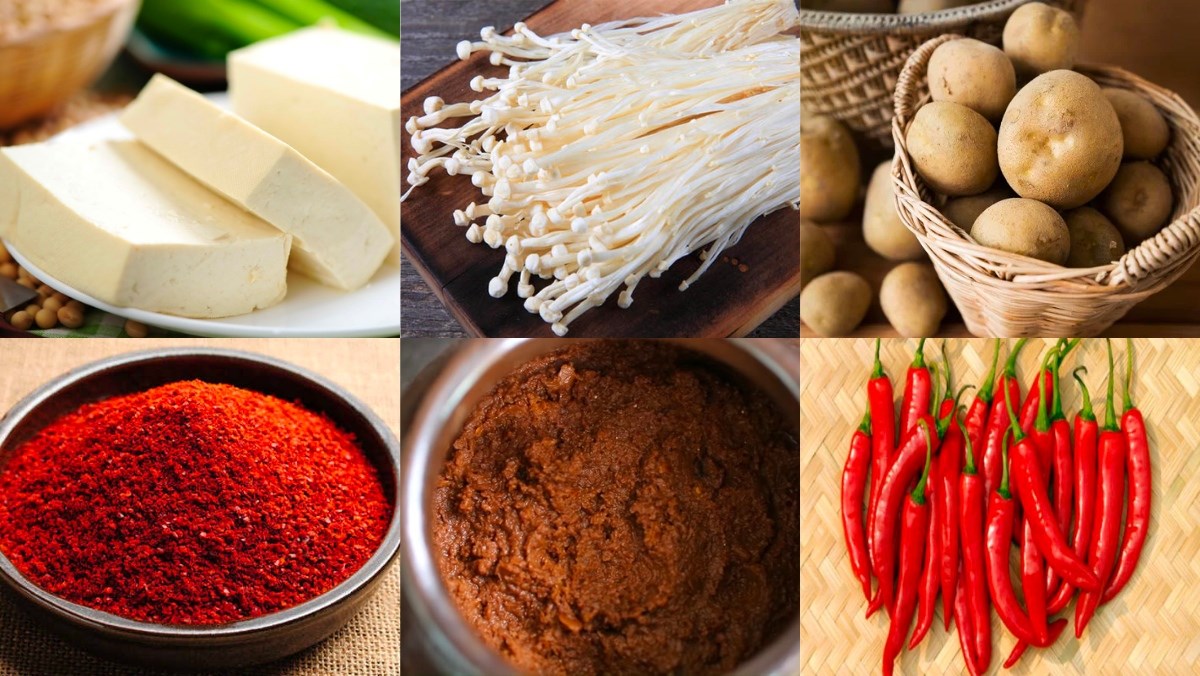Nguyên liệu món ăn canh đậu tương hàn quốc