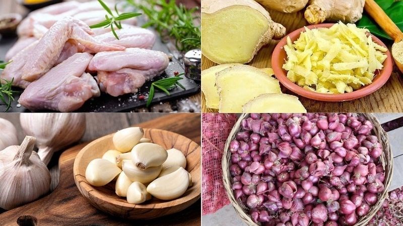Nguyên liệu món ăn cánh gà kho gừng