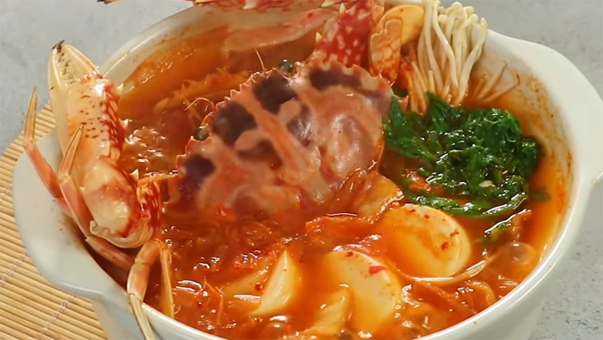 Canh kim chi ghẹ