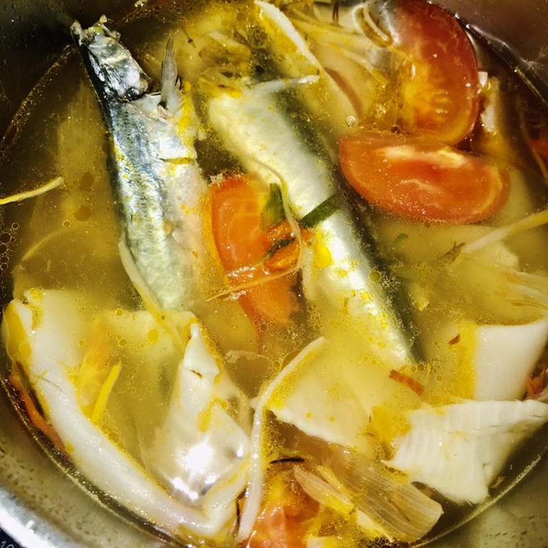 Bước 2 Nấu canh Canh măng chua cá nục
