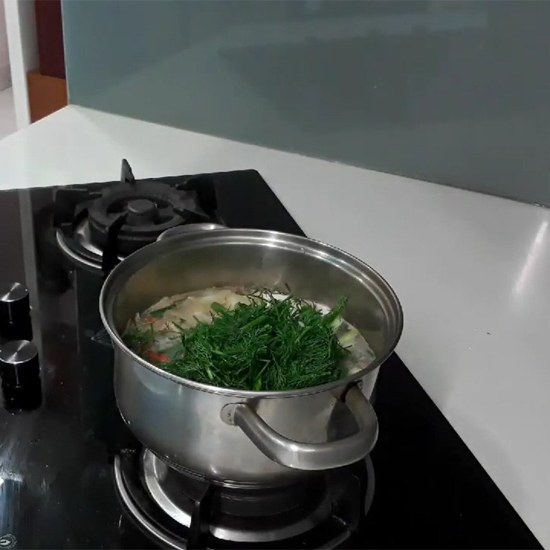 Bước 4 Nấu canh nghêu thì là Canh nghêu thì là