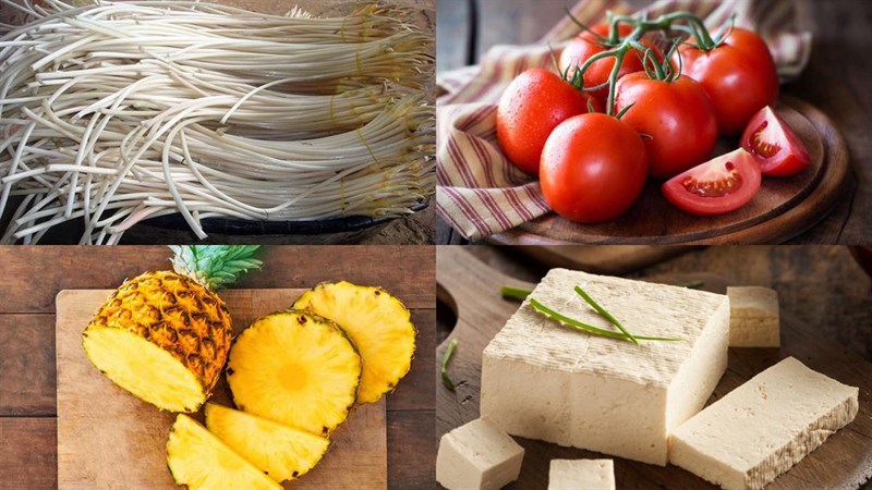 Nguyên liệu món ăn canh chua ngó sen chay