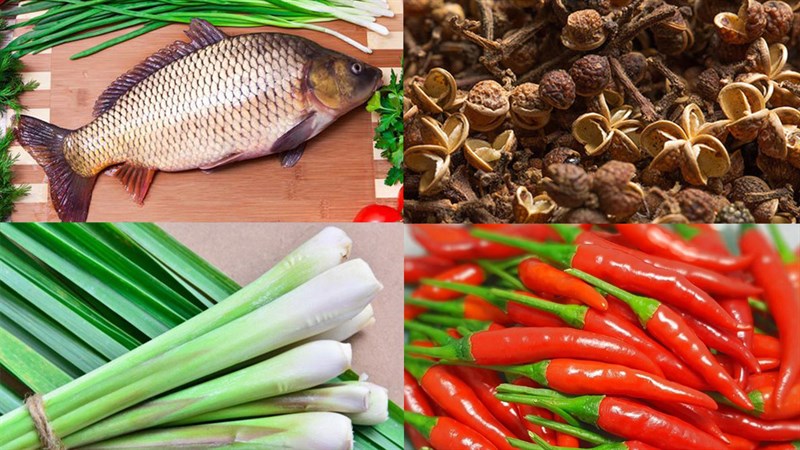 Nguyên liệu món ăn cá nướng pa pỉnh tộp