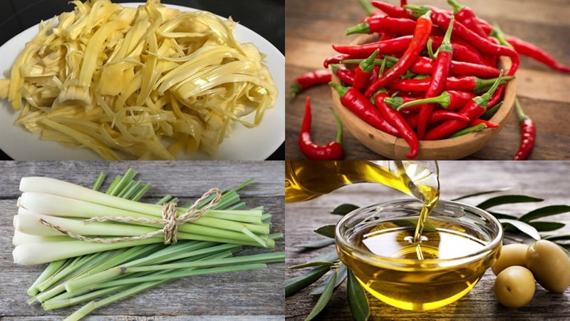 Nguyên liệu món ăn xơ mít kho chay