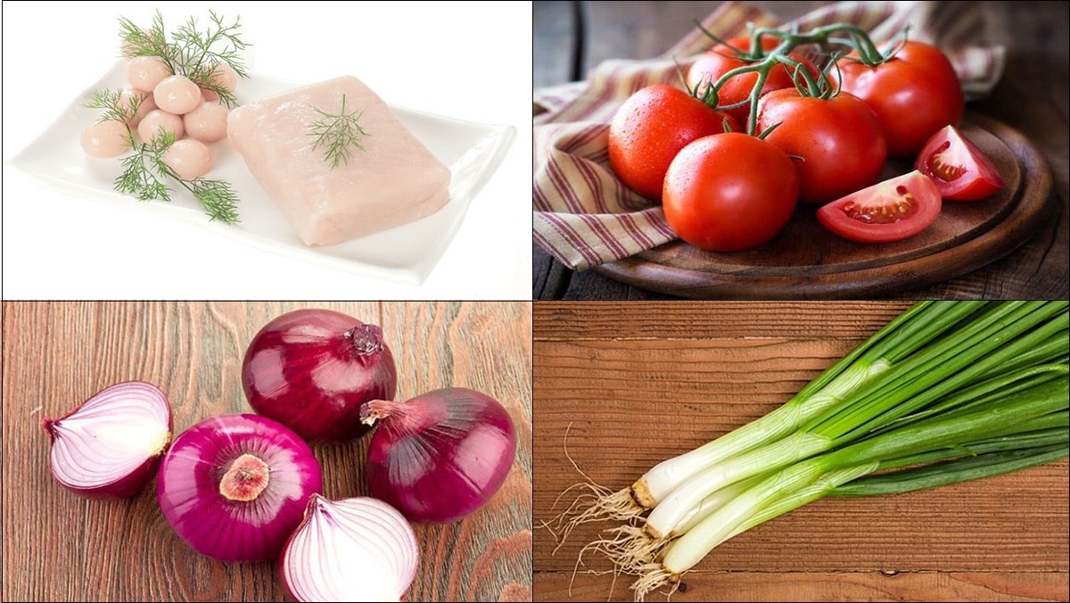 Nguyên liệu món ăn chả cá basa sốt cà chua