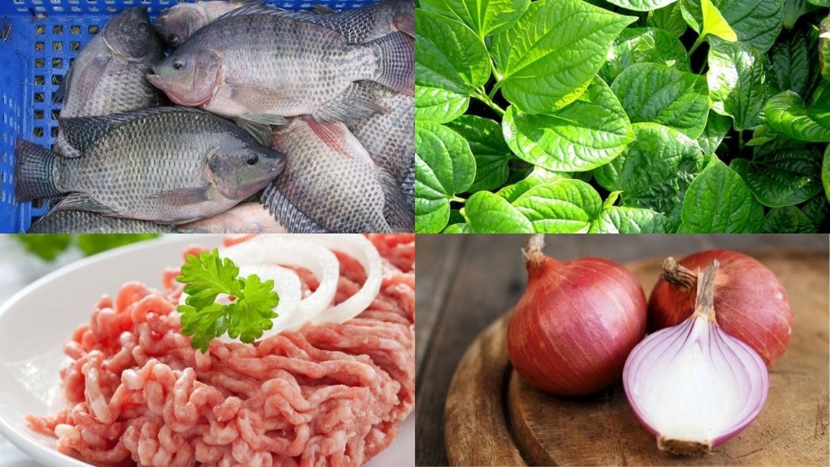 Nguyên liệu món ăn chả cá lá lốt