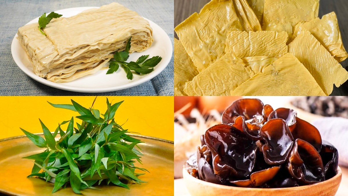 Nguyên liệu món ăn 2 cách làm chả giò chay tàu hũ ky và bánh tráng
