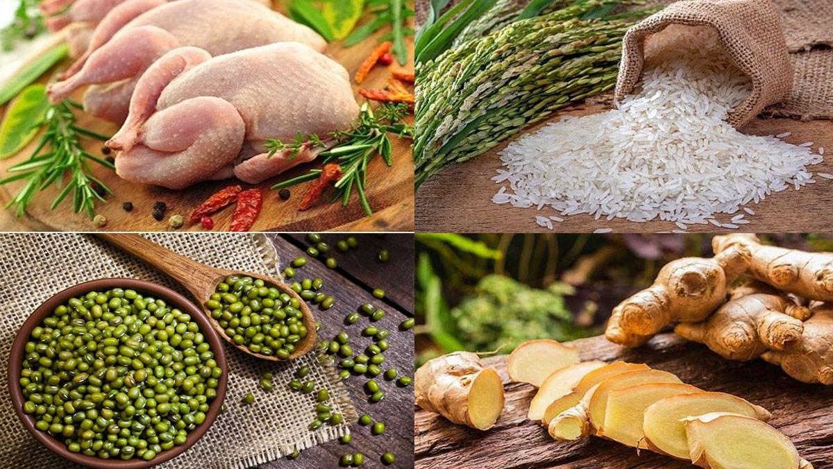 Nguyên liệu món ăn cháo vịt đậu xanh