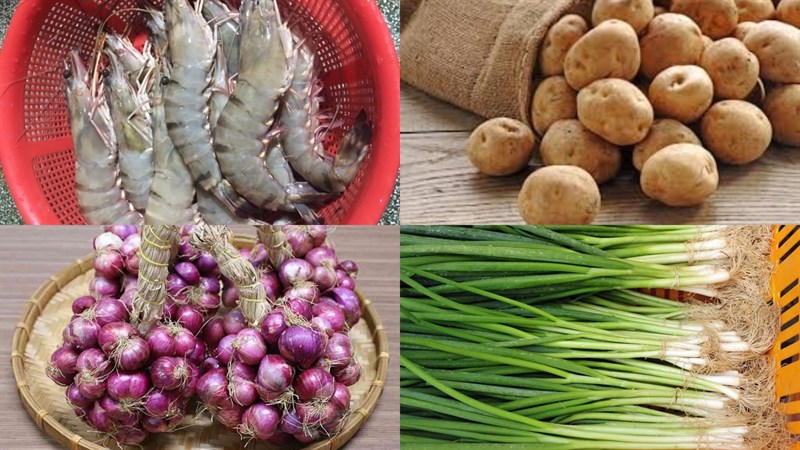 Nguyên liệu món ăn 2 cách nấu cháo tôm với khoai tây cho bé ăn dặm