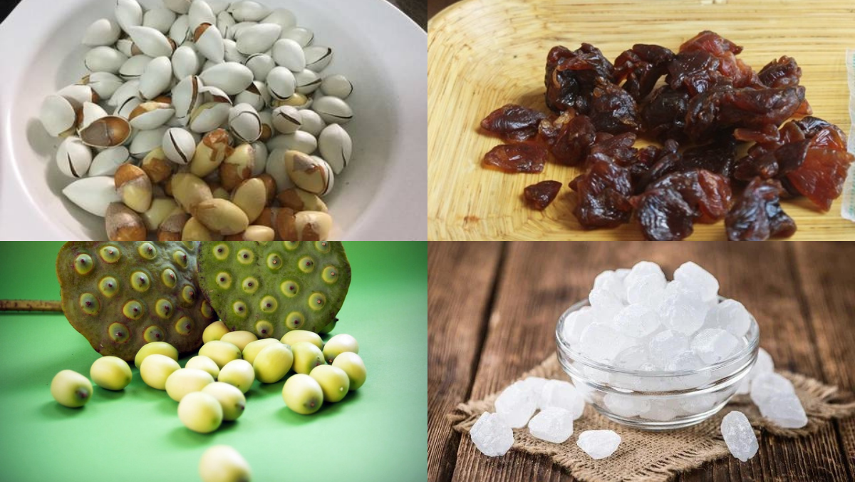 Nguyên liệu món ăn chè bạch quả hạt sen