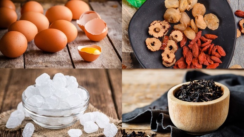 Nguyên liệu món ăn chè hột gà trà tàu