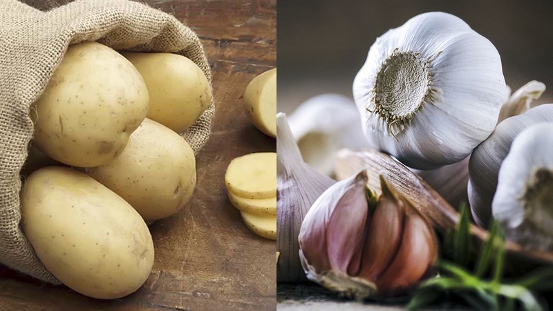 Nguyên liệu món ăn khoai tây xào tỏi