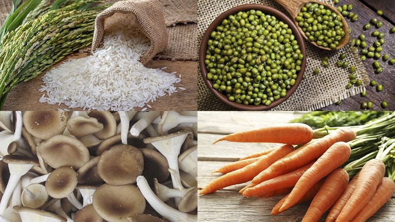 Nguyên liệu món ăn cháo đậu xanh chay