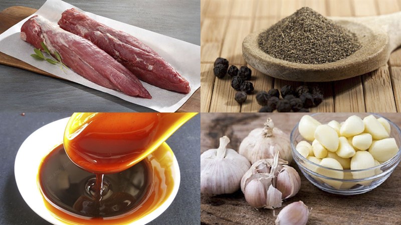 Nguyên liệu món ăn thịt nạc kho tiêu