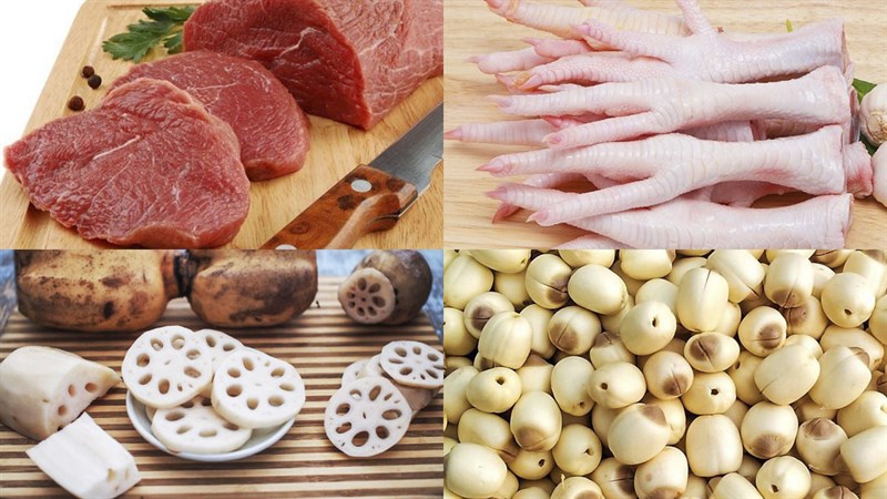 Nguyên liệu món ăn bò tiềm thuốc bắc