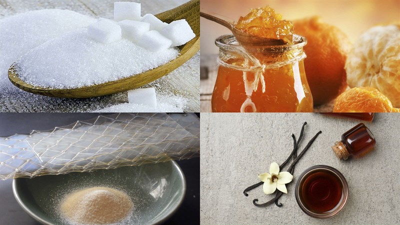 Nguyên liệu món ăn kẹo marshmallow hương cam