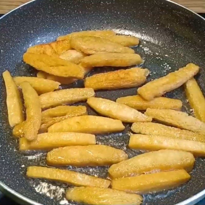 Bước 2 Chiên sườn Sườn non chay kho tiêu