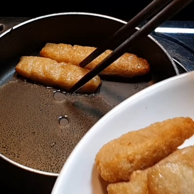 Bước 2 Chiên sườn non Sườn chay kho nấm bào ngư