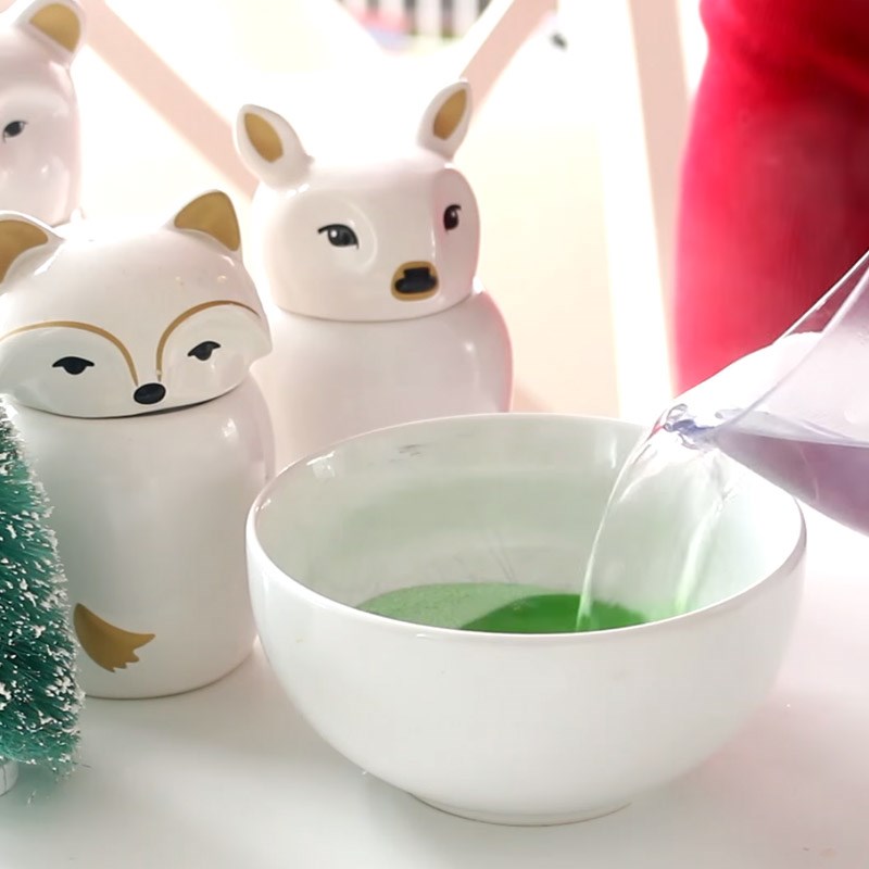 Bước 1 Chuẩn bị phần bột màu Kẹo dẻo giáng sinh bằng bột Jello