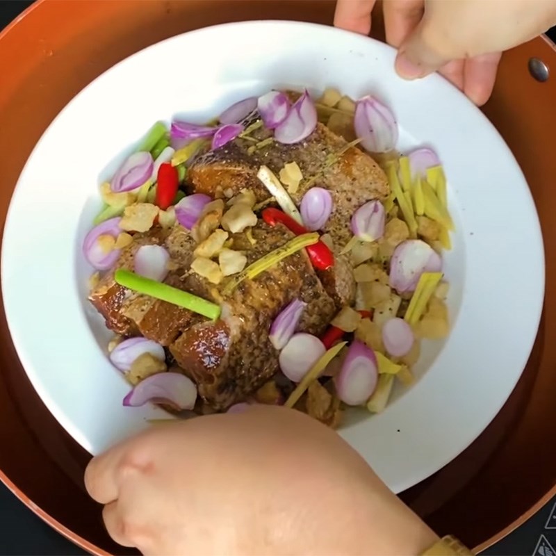 Bước 4 Chưng mắm Mắm cá lóc chưng tóp mỡ