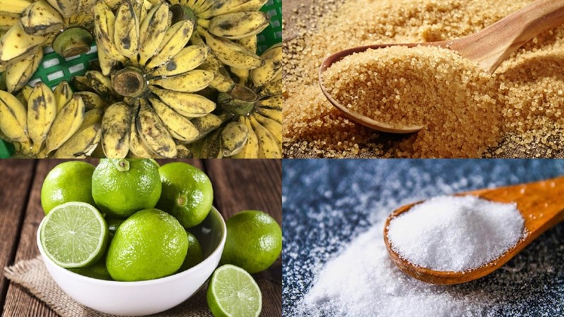 Nguyên liệu món ăn chuối rim đường