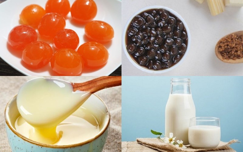 Nguyên liệu món ăn sữa tươi trân châu lava trứng muối