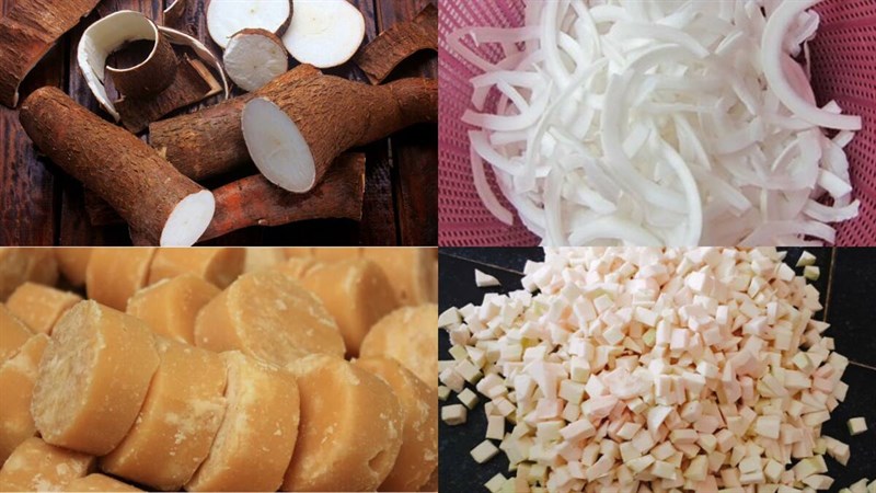 Nguyên liệu món ăn chè sắn bưởi dẻo