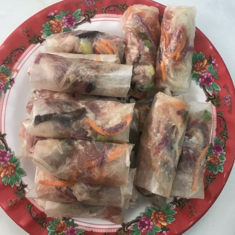 Bước 3 Cuốn và chiên chả giò Chả giò thịt heo khoai lang tím
