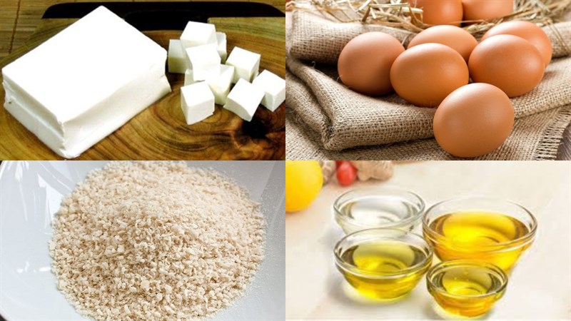 Nguyên liệu món ăn 2 cách làm đậu hũ non chiên giòn và chiên trứng muối