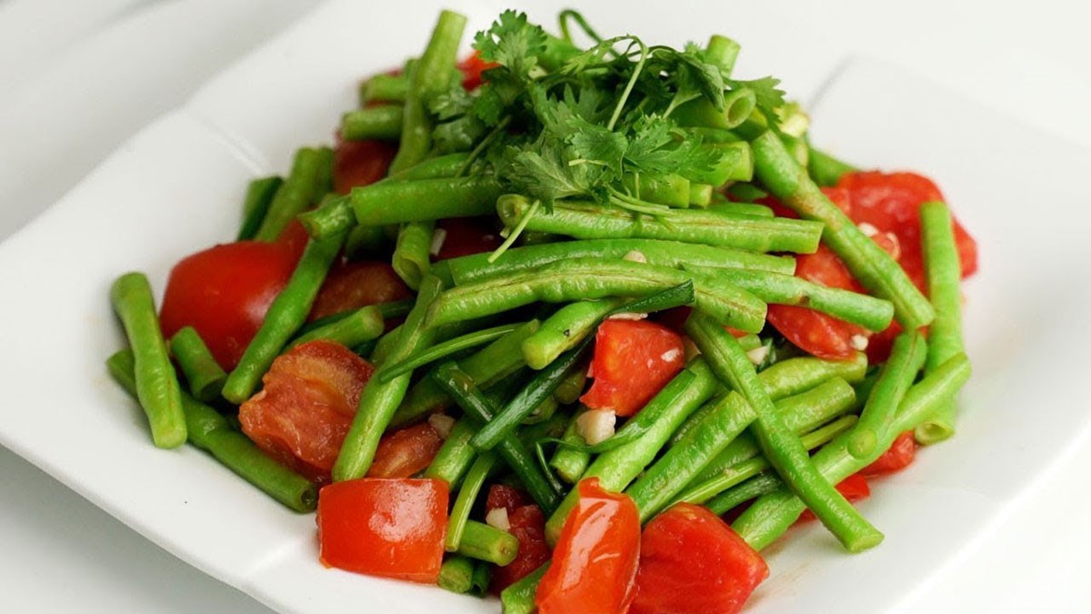 Đậu đũa xào cà chua
