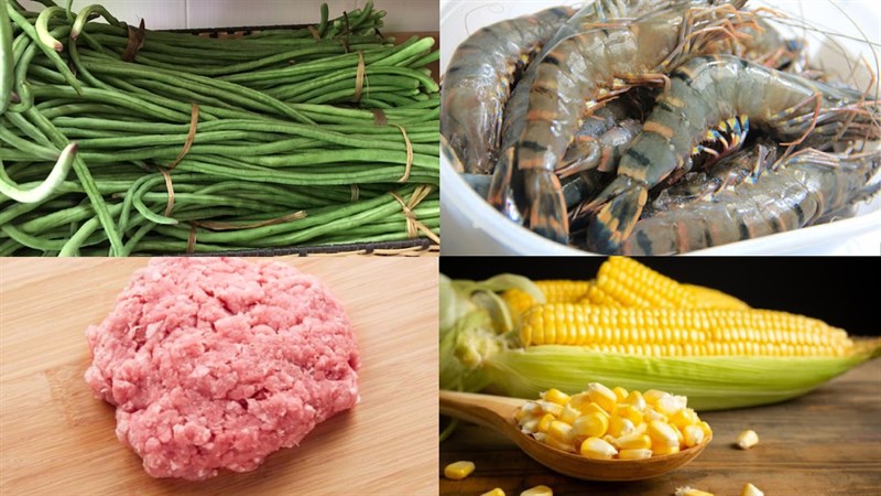 Nguyên liệu món ăn đậu đũa cuộn thịt, đậu đũa cuộn chả cá