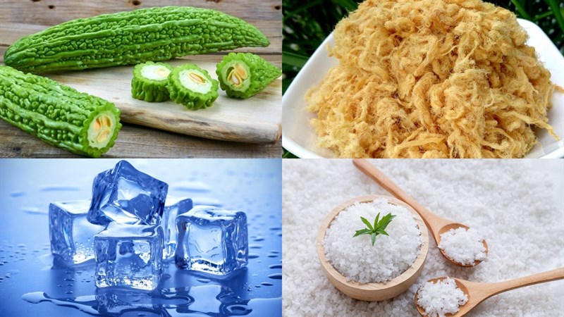 Nguyên liệu món ăn gỏi khổ qua chà bông