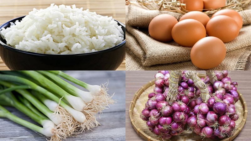 Nguyên liệu món ăn cơm chiên trứng