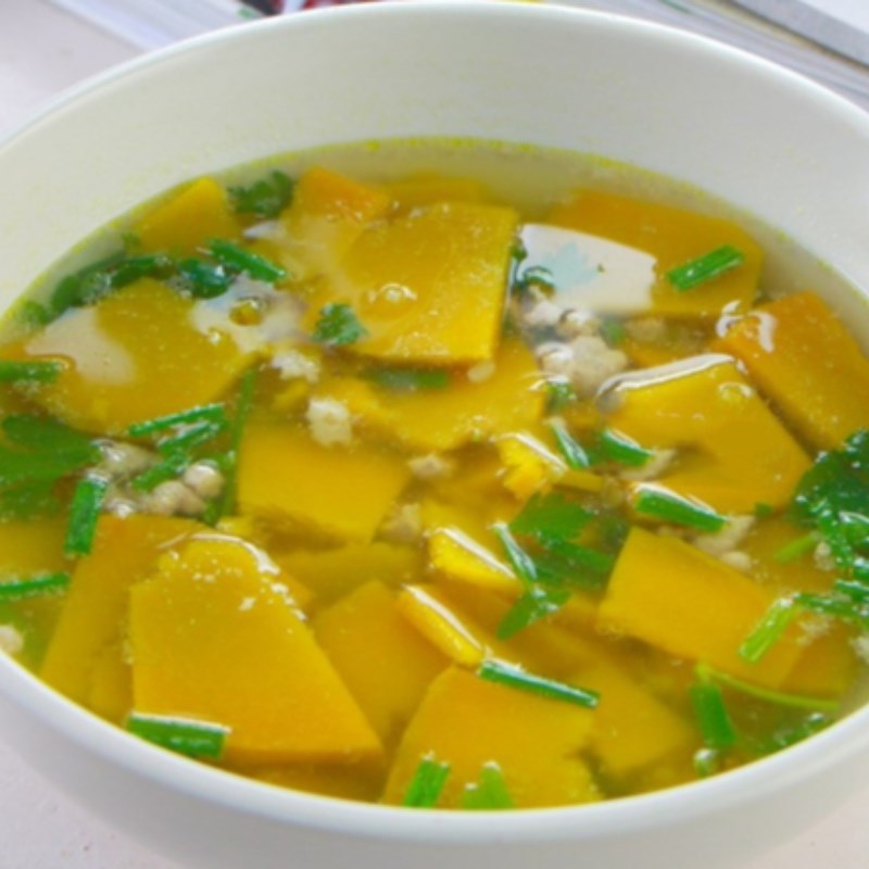 Bước 4 Thành phẩm Canh bí đỏ thịt bằm