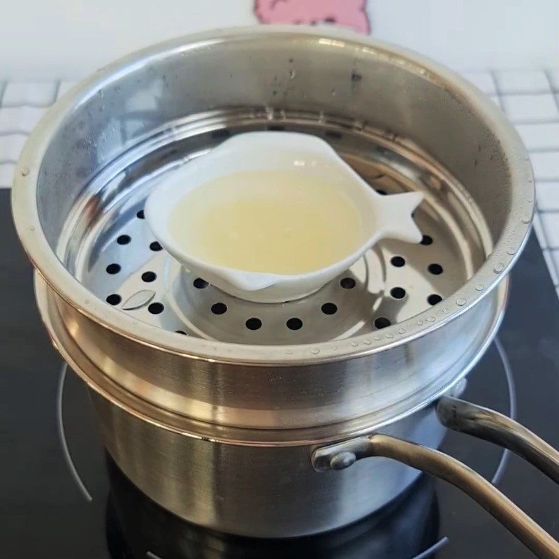 Bước 3 Đun chảy gelatin Pudding bơ cho bé ăn dặm