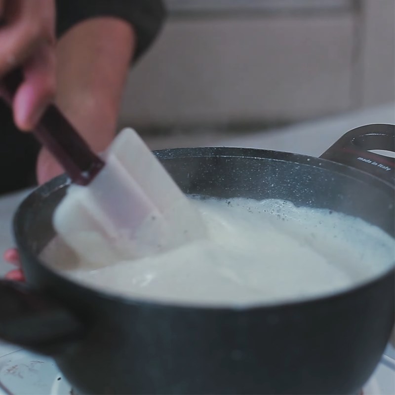 Bước 2 Đun hỗn hợp sữa Panna cotta dừa