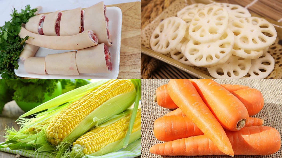 Nguyên liệu món ăn đuôi bò hầm củ sen