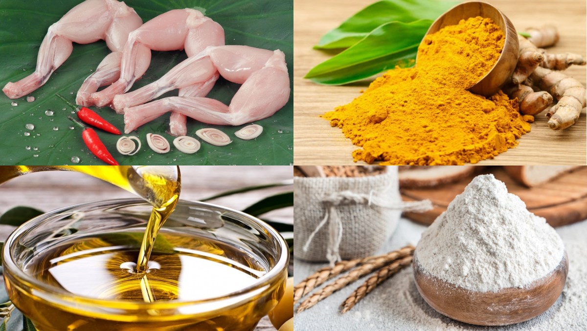 Nguyên liệu món ăn ếch chiên