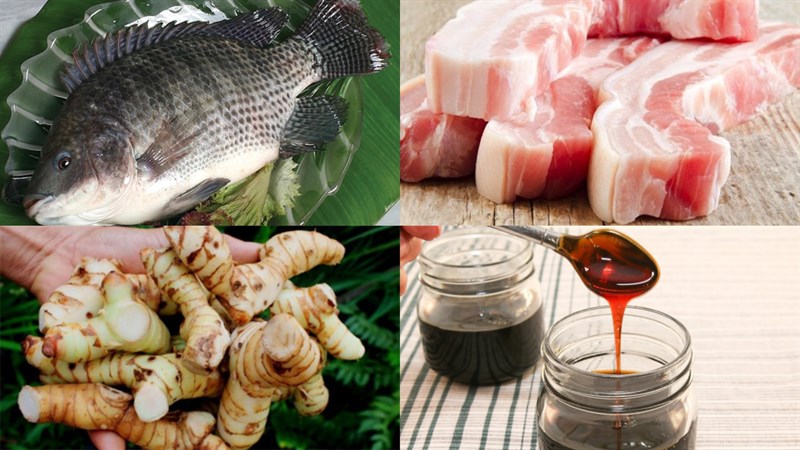 Nguyên liệu món ăn cá rô kho riềng