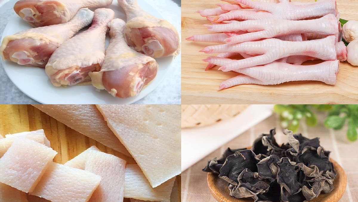 Nguyên liệu món ăn 3 cách là gà nấu đông