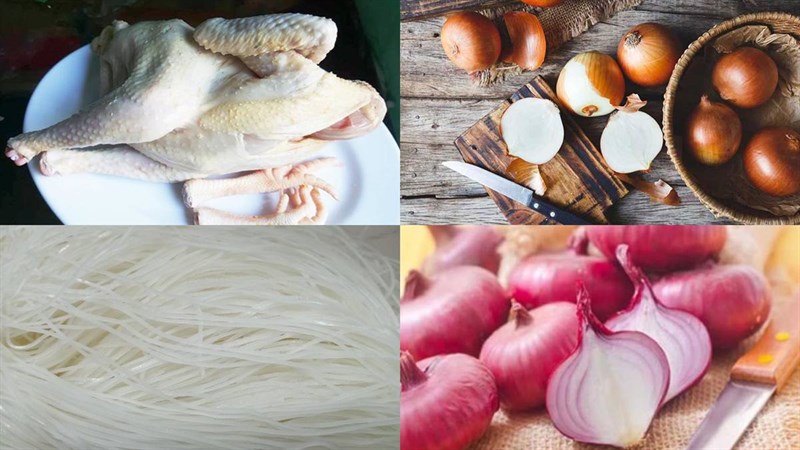 Nguyên liệu món ăn hủ tiếu gà trộn