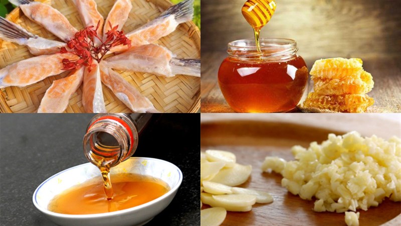 Nguyên liệu món ăn 2 cách làm vây cá hồi nướng giấy bạc và vây cá hồi nướng mắm tỏi