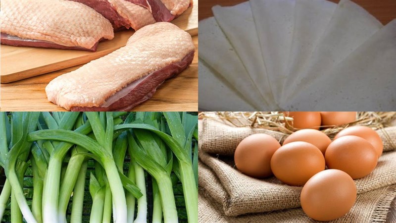 Nguyên liệu món ăn nem cuốn vịt (chả giò vịt)