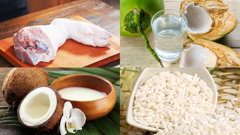 Nguyên liệu món ăn giò heo hon nước dừa