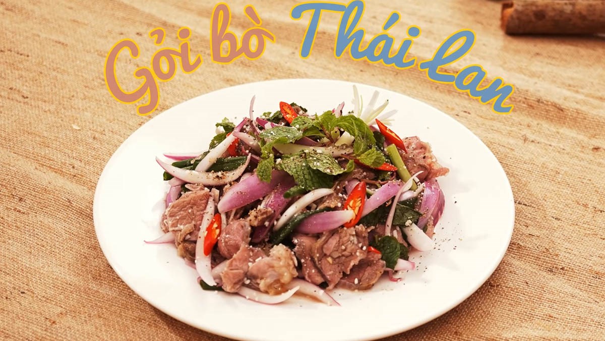 Gỏi bò Thái Lan gạo rang